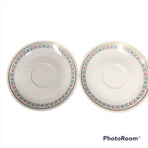 (2) STARBUCKS Snowflake Mug Holiday 2006 Tea or Coffee Saucer Set  Collectible